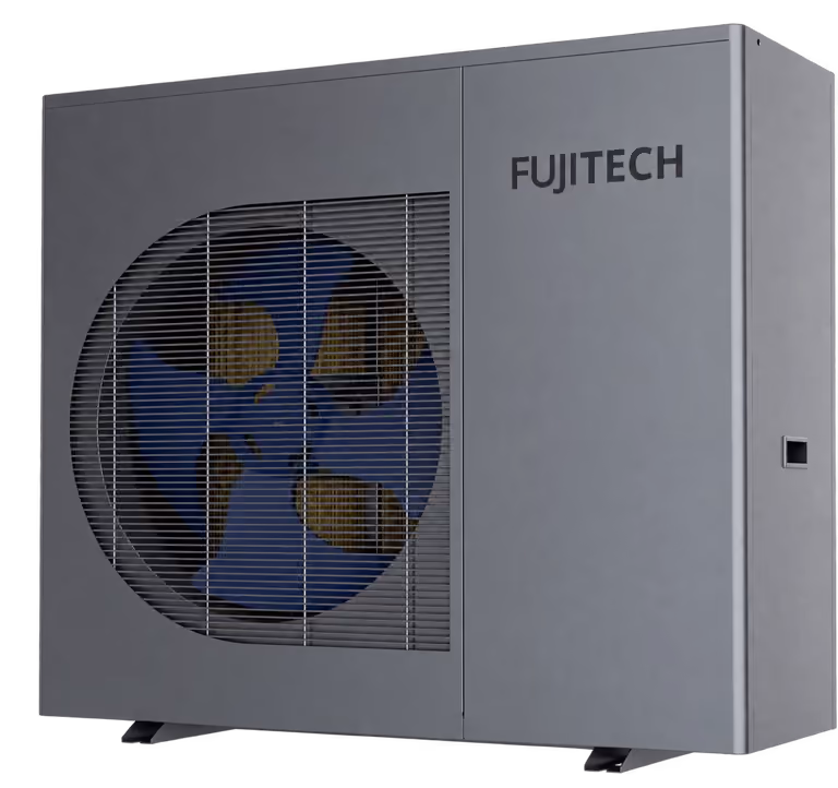 Kullanım sıcak suyu boylerine enerji sağlayan Fujitech hava kaynaklı ısı pompası